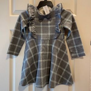 Nwt Janie & Jack dress -grey plaid. Size 4T